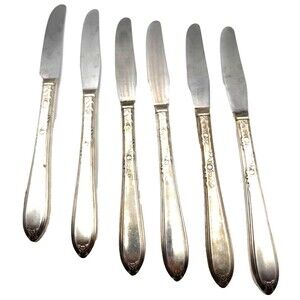 Silver Plated Butter Knives Antique Vintage Retro Dinnerware Design Aesthetic